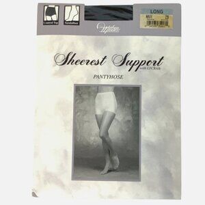 Vintage JCPenney Sheerest Support Pantyhose Size Long Navy Blue Sandalfoot